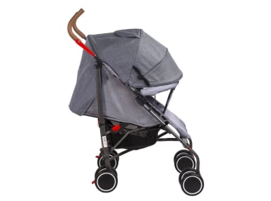 COCHE PARAGUA BEBE CLAP COMPACTO PLEGABLE MELANGE GRIS - 2