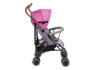 COCHE PARAGUA BEBE CLAP COMPACTO PLEGABLE MELANGE ROSADO - 3