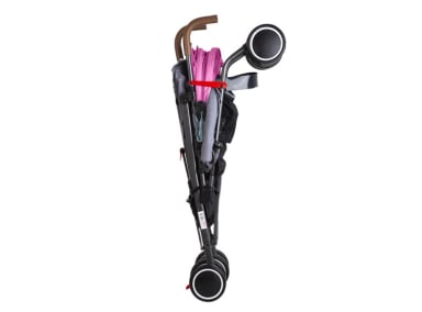 COCHE PARAGUA BEBE CLAP COMPACTO PLEGABLE MELANGE ROSADO - 4
