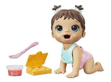 MUÑECA BABY ALIVE LIL SNACKS BEBÉ CASTAÑA - 1