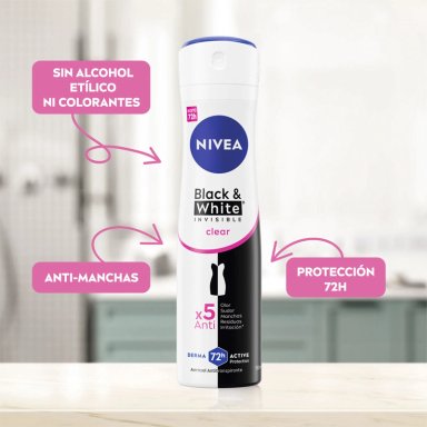 DESODORANTE NIVEA INVISIBLE BLACK & WHITE CLEAR SPRAY 150 ML - 3
