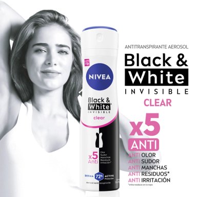 DESODORANTE NIVEA INVISIBLE BLACK & WHITE CLEAR SPRAY 150 ML - 4