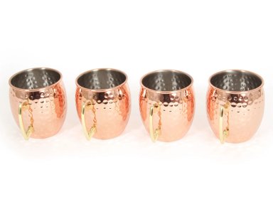 SET 4 COPAS CLASSIC MULE MOSCOW METAL ORO ROSA - 1