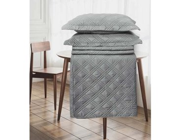 CUBRECAMA QUILT ANDES KING GRIS LISO - 3