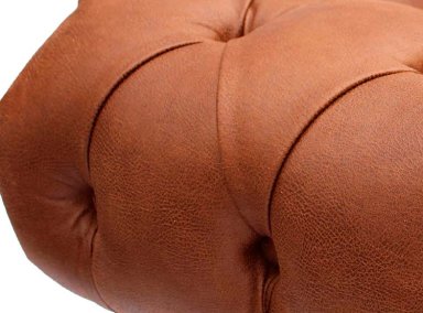 SOFÁ BARRA DESIGN CHESTERFIELD BONDED 3 CUERPOS CUERO CAFÉ CLARO - 3