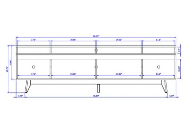 RACK PARA TV 80 PULGADAS FLYN DECOCASA STILO OFF 2.2 BLANCO - 7