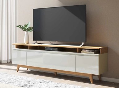 RACK PARA TV 80 PULGADAS FLYN DECOCASA STILO OFF 2.2 BLANCO - 8