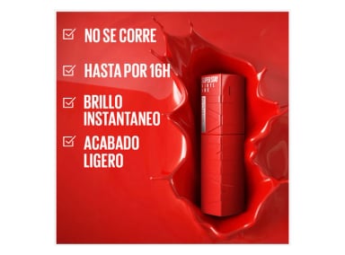 LABIAL MAYBELLINE SUPER STAY VINYL INK LARGA DURACIÓN PEACHY 4 GR - 5