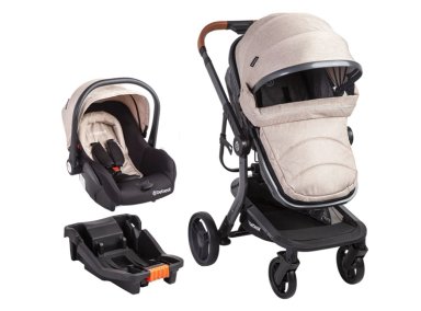 COCHE CUNA TRAVEL SYSTEM BEBE TAURUS CON BASE BEIGE BEBESIT - 1