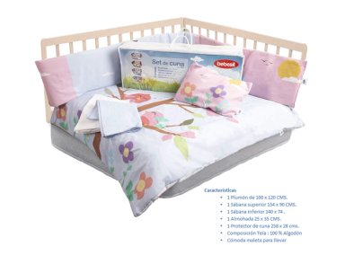 SET DE CUNA BEBESIT 5 PIEZAS PAJARITO - 3