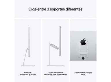 MONITOR RETINA APPLE 27" STUDIO DISPLAY 5K VIDRIO ESTÁNDAR SOPORTE BASE INCLINACIÓN AJUSTABLE - 11