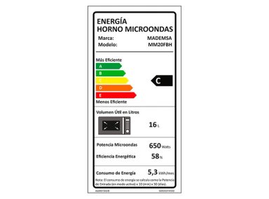 MICROONDAS DIGITAL MM20FBH 20LTS MADEMSA - 8