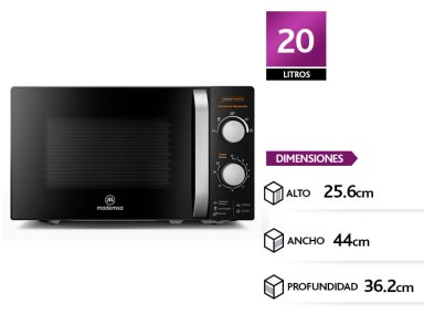 MICROONDAS MADEMSA 20 L MM20FBM MANUAL PLATO GIRATORIO - 1