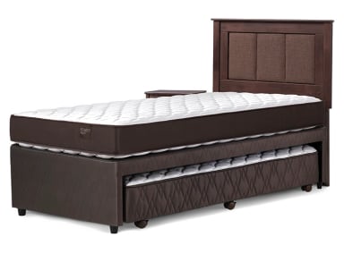 JUEGO DE DORMITORIO ROSEN CAMA DIVAN ERGO T 1.5 PLAZAS CAFÉ + SET RACHEL - 3