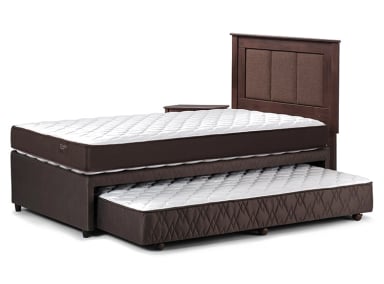 JUEGO DE DORMITORIO ROSEN CAMA DIVAN ERGO T 1.5 PLAZAS CAFÉ + SET RACHEL - 4