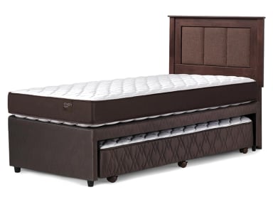 JUEGO DE DORMITORIO ROSEN CAMA DIVAN ERGO T 1.5 PLAZAS CAFÉ + RESPALDO RACHEL - 3