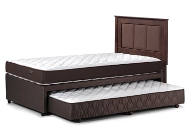JUEGO DE DORMITORIO ROSEN CAMA DIVAN ERGO T 1.5 PLAZAS CAFÉ + RESPALDO RACHEL - 4