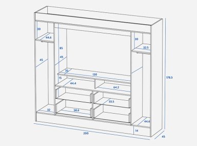 CLOSET CIC BAKER BLANCO 2P4C - 7