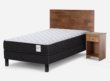 JUEGO DE DORMITORIO ROSEN CAMA EUROPEA WAVE 1.5 PLAZAS + SET TABOR CARAMEL - 2