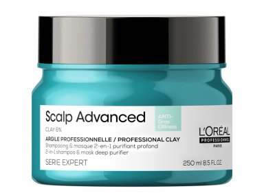 MASCARILLA CAPILAR LOREAL PROFESSIONNEL 2EN1 SCALP ADVANCED 250 ML LIMPIEZA PROFUNDA CABELLO GRASO - 1