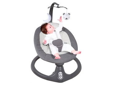 SILLA NIDO BEBE MECEDORA BABY SWING CON BLUETOOTH GRIS - 2
