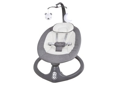 SILLA NIDO BEBE MECEDORA BABY SWING CON BLUETOOTH GRIS - 3