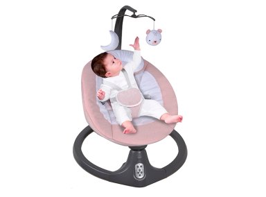SILLA NIDO BEBE MECEDORA BABY SWING CON BLUETOOTH ROSADA - 4