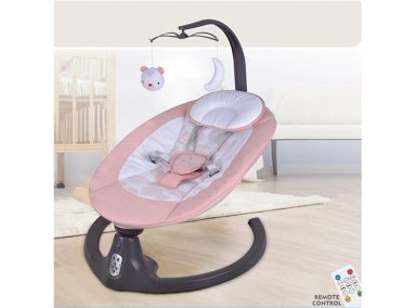 SILLA NIDO BEBE MECEDORA BABY SWING CON BLUETOOTH ROSADA - 8