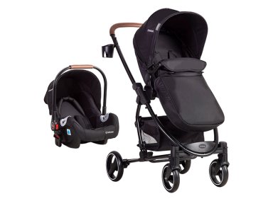 COCHE CUNA TRAVEL SYSTEM BEBE ALFA CON ACCESORIOS NEGRO - 2