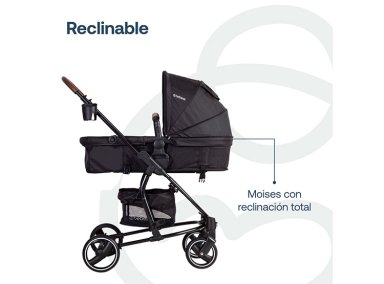 COCHE CUNA TRAVEL SYSTEM BEBE ALFA CON ACCESORIOS NEGRO - 7