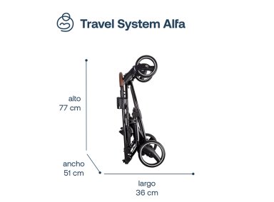 COCHE CUNA TRAVEL SYSTEM BEBE ALFA CON ACCESORIOS NEGRO - 9