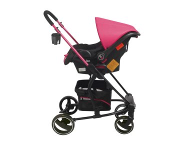 COCHE CUNA TRAVEL SYSTEM BEBE ALFA CON ACCESORIOS ROSADO - 2