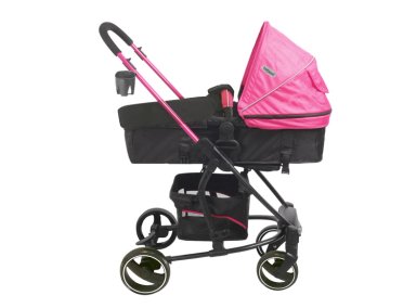 COCHE CUNA TRAVEL SYSTEM BEBE ALFA CON ACCESORIOS ROSADO - 3