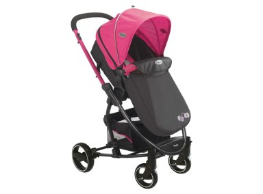 COCHE CUNA TRAVEL SYSTEM BEBE ALFA CON ACCESORIOS ROSADO - 4