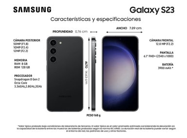 CELULAR SAMSUNG GALAXY S23 5G 128 GB 8 GB RAM 12MP 6.1" - 8