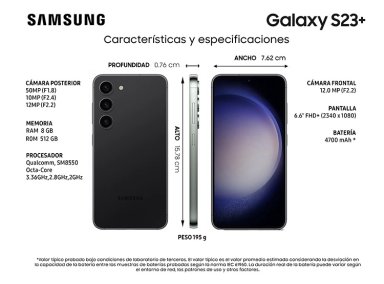 CELULAR SAMSUNG GALAXY S23+ 5G 512 GB 8 GB RAM 12MP 6.6" - 8