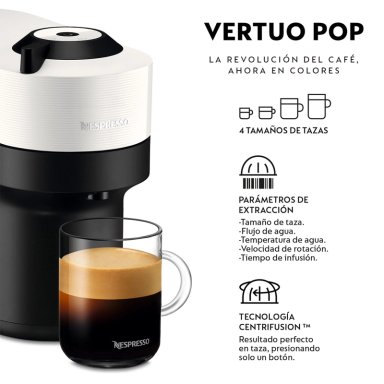 CAFETERA NESPRESSO CÁPSULA VERTUO POP BLANCO + ESPUMADOR DE LECHE AEROCCINO 3 - 4