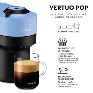 CAFETERA NESPRESSO CÁPSULA VERTUO POP AZUL - 4