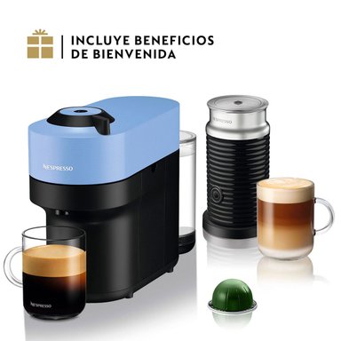 CAFETERA NESPRESSO CÁPSULA VERTUO POP AZUL + ESPUMADOR DE LECHE AEROCCINO 3 - 1