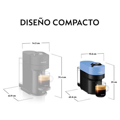 CAFETERA NESPRESSO CÁPSULA VERTUO POP AZUL + ESPUMADOR DE LECHE AEROCCINO 3 - 6
