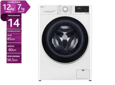 LAVADORA SECADORA LG WD12WVC5S6 12KG 7KG BLANCO - 1