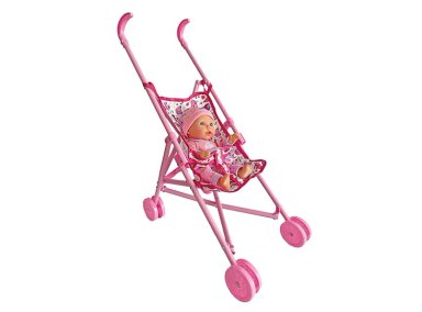 MUÑECA BOSTECITOS BEBÉ CON COCHE Y ACCESORIOS 30 CM - 1