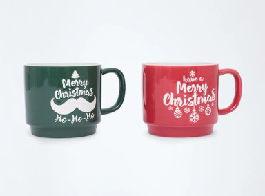 SET TAZAS RIPLEY HOME VERDE ROJO PORCELANA 2 PIEZAS - 1