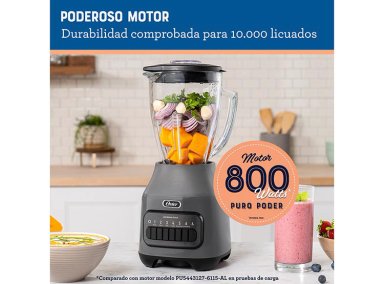 LICUADORA OSTER BLSTPEG-GPB 800W 1.5 L VASO VIDRIO 6 VELOCIDADES MÁS PULSO - 5
