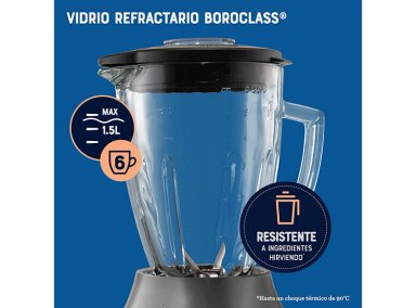 LICUADORA OSTER BLSTPEG-GPB 800W 1.5 L VASO VIDRIO 6 VELOCIDADES MÁS PULSO - 6
