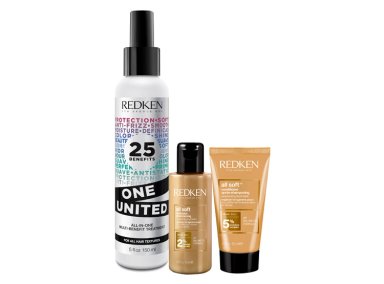 SET REDKEN ONE UNITED 150 ML + HIDRATANTE CABELLO SECO ALL SOFT SHAMPOO 75 ML + ACONDICIONADOR 50 ML - 1