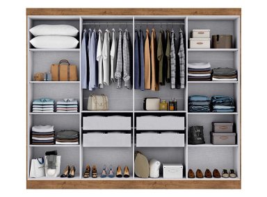CLOSET DI PORETTI DESIGN PARIS MDF 8 PUERTAS 4 CAJONES CAFÉ CLARO - 2