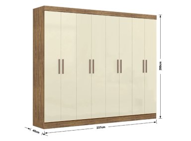 CLOSET DI PORETTI DESIGN PARIS MDF 8 PUERTAS 4 CAJONES CAFÉ CLARO - 3