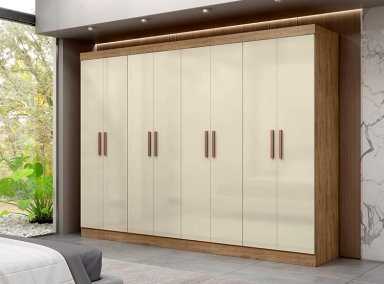 CLOSET DI PORETTI DESIGN PARIS MDF 8 PUERTAS 4 CAJONES CAFÉ CLARO - 4