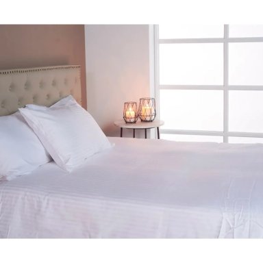 CUBREPLUMÓN RIPLEY HOME JACQUARD STRIPES 2 PLAZAS BLANCO - 1